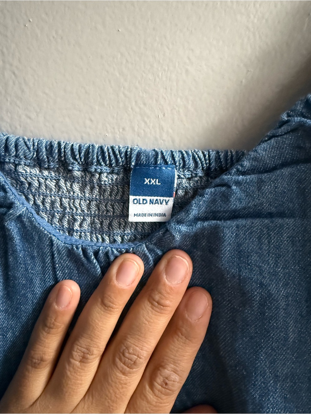 Old Navy Denim Blue Smocked-Neck Dress - Picture 4 of 4